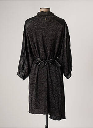 Robe mi-longue manches longues manches longues noir BSB femme
