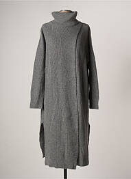 Robe pull coupe droite manches longues gris BSB femme