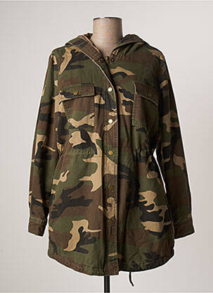 Doudoune poches a capuche vert ONLY femme