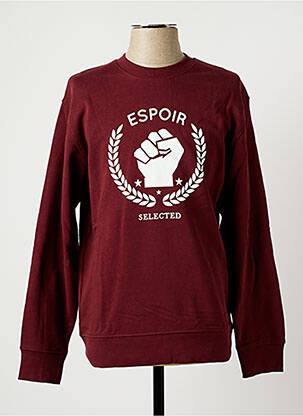 Sweat-shirt rouge SELECTED pour homme