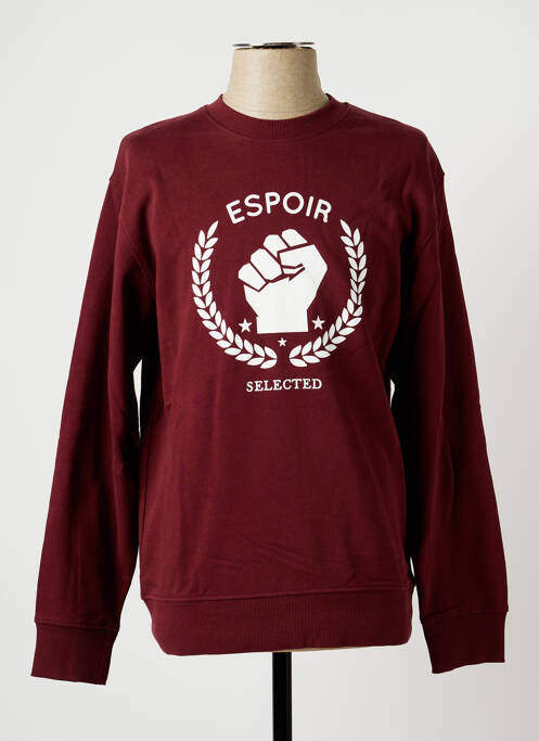 Sweat-shirt rouge SELECTED pour homme