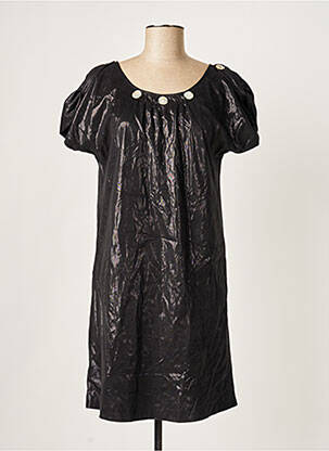 Robe courte manches courtes manches courtes noir RIVIERES DE LUNE femme