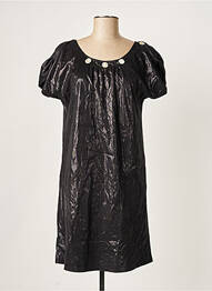 Robe courte manches courtes manches courtes noir RIVIERES DE LUNE femme