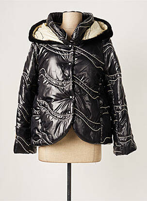 Doudoune poches a capuche noir ELISA CAVALETTI femme