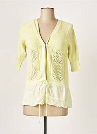 Gilet manches courtes col v vert SWEATERHOUSE femme
