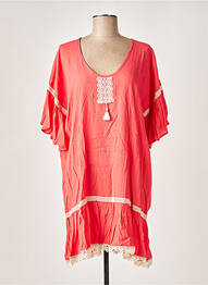 Tunique manches courtes col rond rouge NATHALIE CHAIZE femme