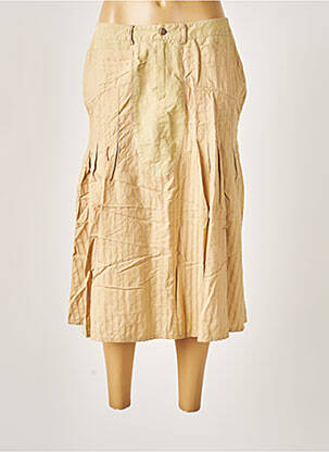 Jupe mi-longue taille normale beige O.K.S femme