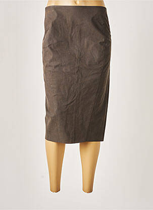 Jupe mi-longue taille normale marron LA FABRIQUE femme