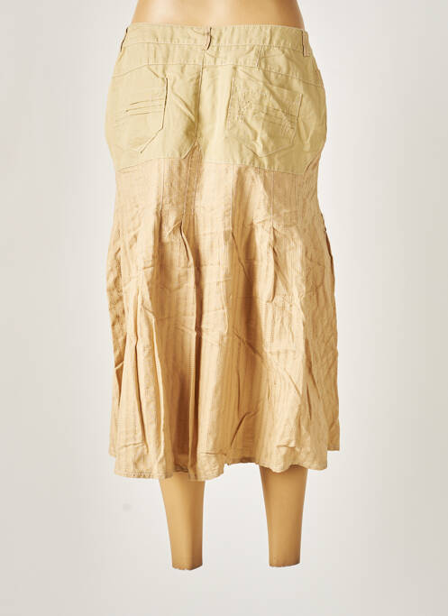 Jupe mi-longue beige O.K.S pour femme