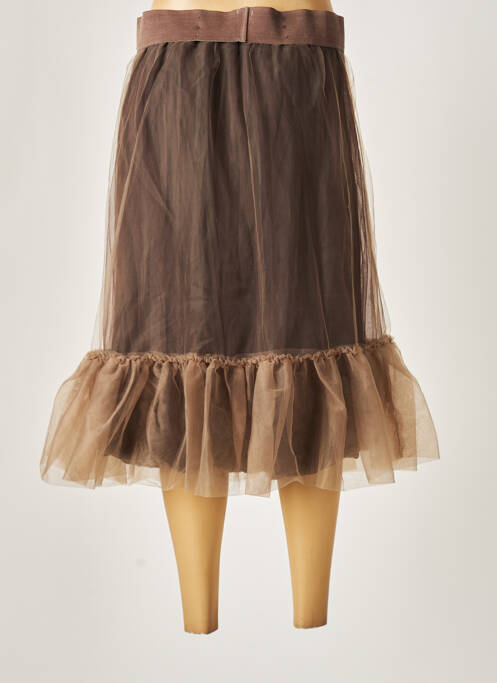 Jupe mi-longue marron MYRINE & ME pour femme