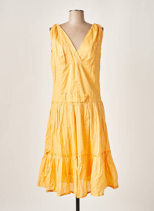 Robe mi-longue orange ANA NONZA pour femme