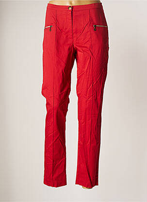 Pantalon slim tissage popeline taille normale rouge FILIPINE LAHOYA femme