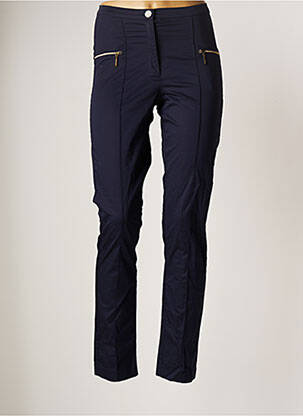 Pantalon slim tissage popeline taille normale bleu FILIPINE LAHOYA femme