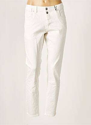 Pantalon slim taille basse taille basse blanc BROADWAY femme