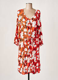 Robe mi-longue coupe fluide manches 3/4 orange GARCIA femme