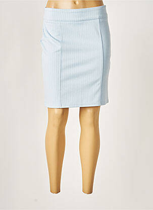 Jupe courte coupe droite bleu ICHI femme