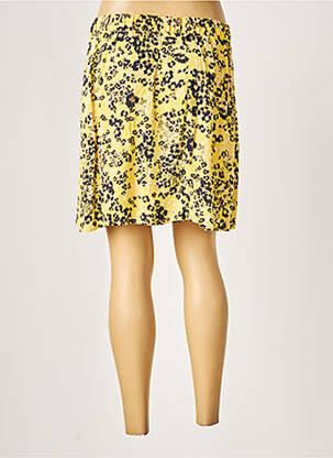 Jupe courte taille élastique jaune ICHI femme