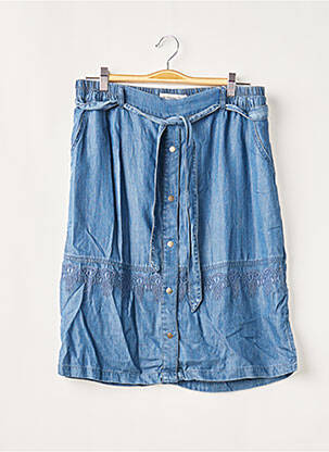 Jupe mi-longue coupe droite bleu S.QUISE femme