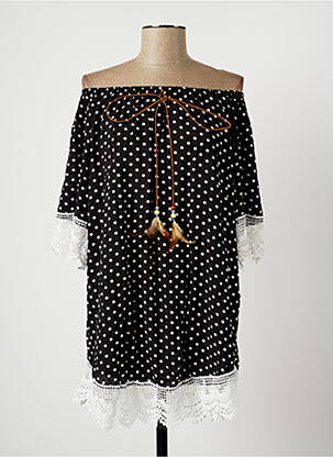 Tunique manches courtes noir CHRISTY pour femme