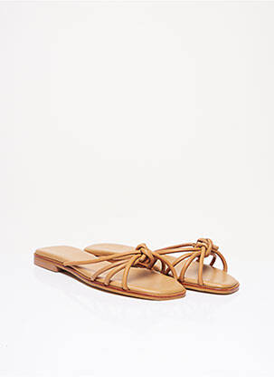Mules/sabots matière lisse talon plat jusqu'à 3cm marron FLATTERED femme