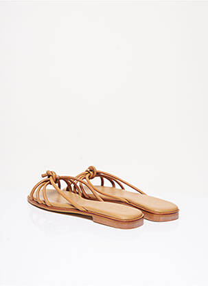 Mules/sabots matière lisse talon plat jusqu'à 3cm marron FLATTERED femme