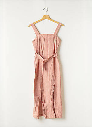 Robe mi-longue tissage crêpe fines bretelles orange OYSHO femme