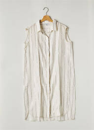 Robe mi-longue coupe fluide sans manche beige SUNCOO femme