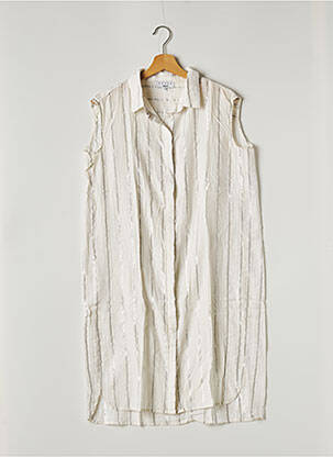 Robe mi-longue coupe fluide sans manche beige SUNCOO femme