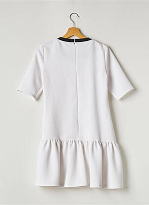 Robe courte fermeture zippée au dos manches courtes blanc PINKO femme