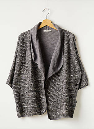 Gilet manches courtes finition bords-côtes gris MAXMARA femme
