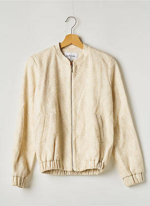Blouson finition bords-côtes beige LES PETITES... femme