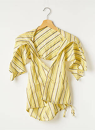 Top col v sans manche jaune VALENTINO femme
