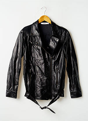 Veste simili cuir poches noir JUSTFAB femme