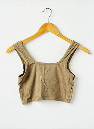 Top stretch sans manche vert BOOHOO femme