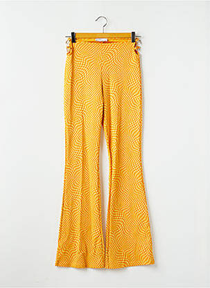 Pantalon flare stretch taille haute jaune BERSHKA femme