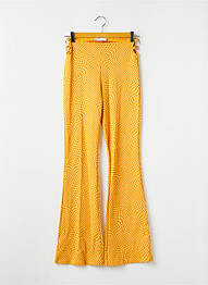 Pantalon flare stretch taille haute jaune BERSHKA femme