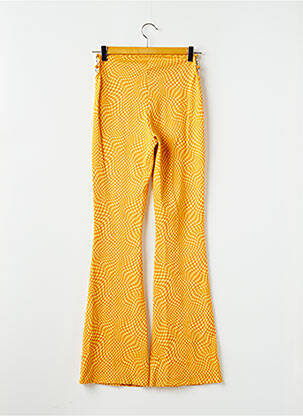 Pantalon flare stretch taille haute jaune BERSHKA femme