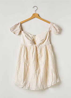 Top coupe fluide manches courtes beige LOVERS + FRIENDS femme