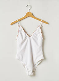 Maillot de bain 1 pièce stretch haut triangles blanc LOVE WAVE femme