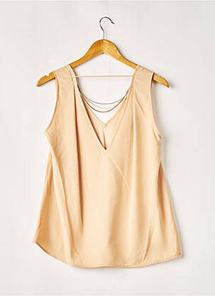 Top tissage crêpe sans manche beige PATRIZIA PEPE femme