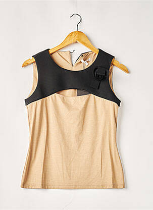 Top stretch sans manche beige PAULE KA femme