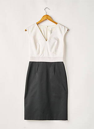 Robe mi-longue manches courtes manches courtes noir PAULE KA femme