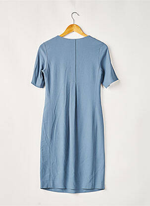 Robe mi-longue tissage crêpe manches courtes bleu FABIANA FILIPPI femme