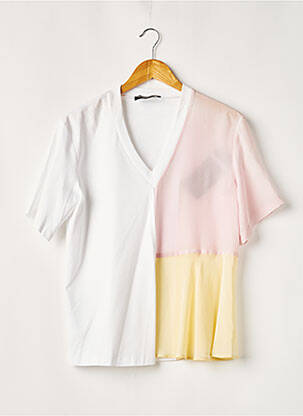 T-shirt col v manches courtes blanc SPORTMAX femme