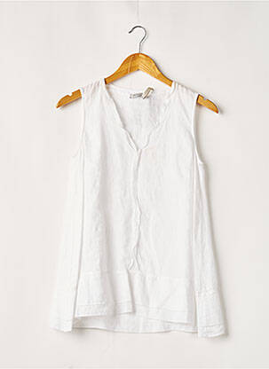 Top col v sans manche blanc ROSSO 35 femme