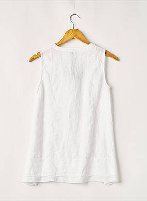 Top col v sans manche blanc ROSSO 35 femme