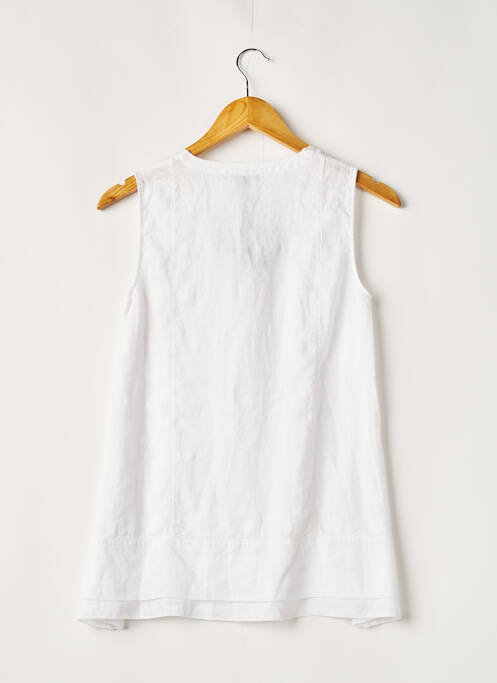 Top col v sans manche blanc ROSSO 35 femme