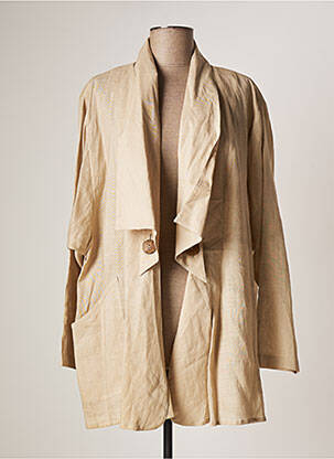 Veste casual coupe droite beige LAUREN VIDAL femme