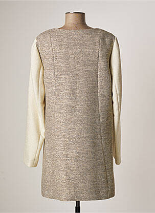 Veste chic col rond beige LAUREN VIDAL femme