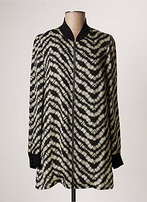 Veste casual col rond noir LAUREN VIDAL femme